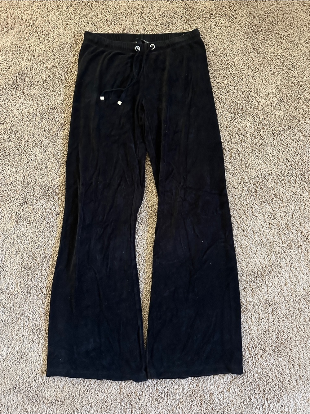 Retro Victoria's Secret Black Wide-Leg Drawstring Lounge Pants